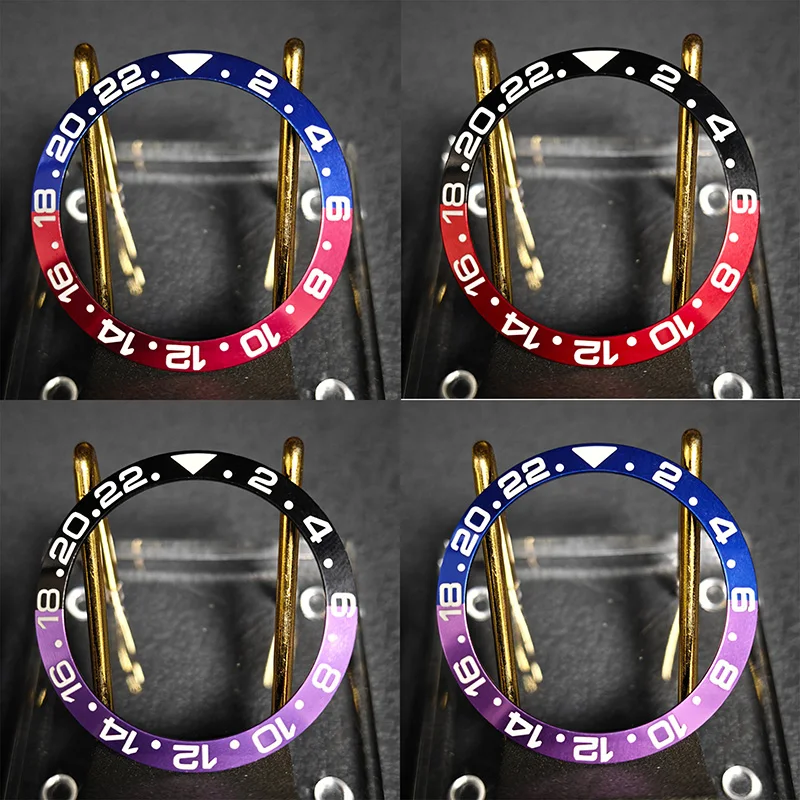 

NH35 Watch Bezel Insert 38MM×30.5MM GMT Aluminum Sloping 24H Bezel Fits SKX007 SKX009 SPB Series Watch Case Men's Watch Parts