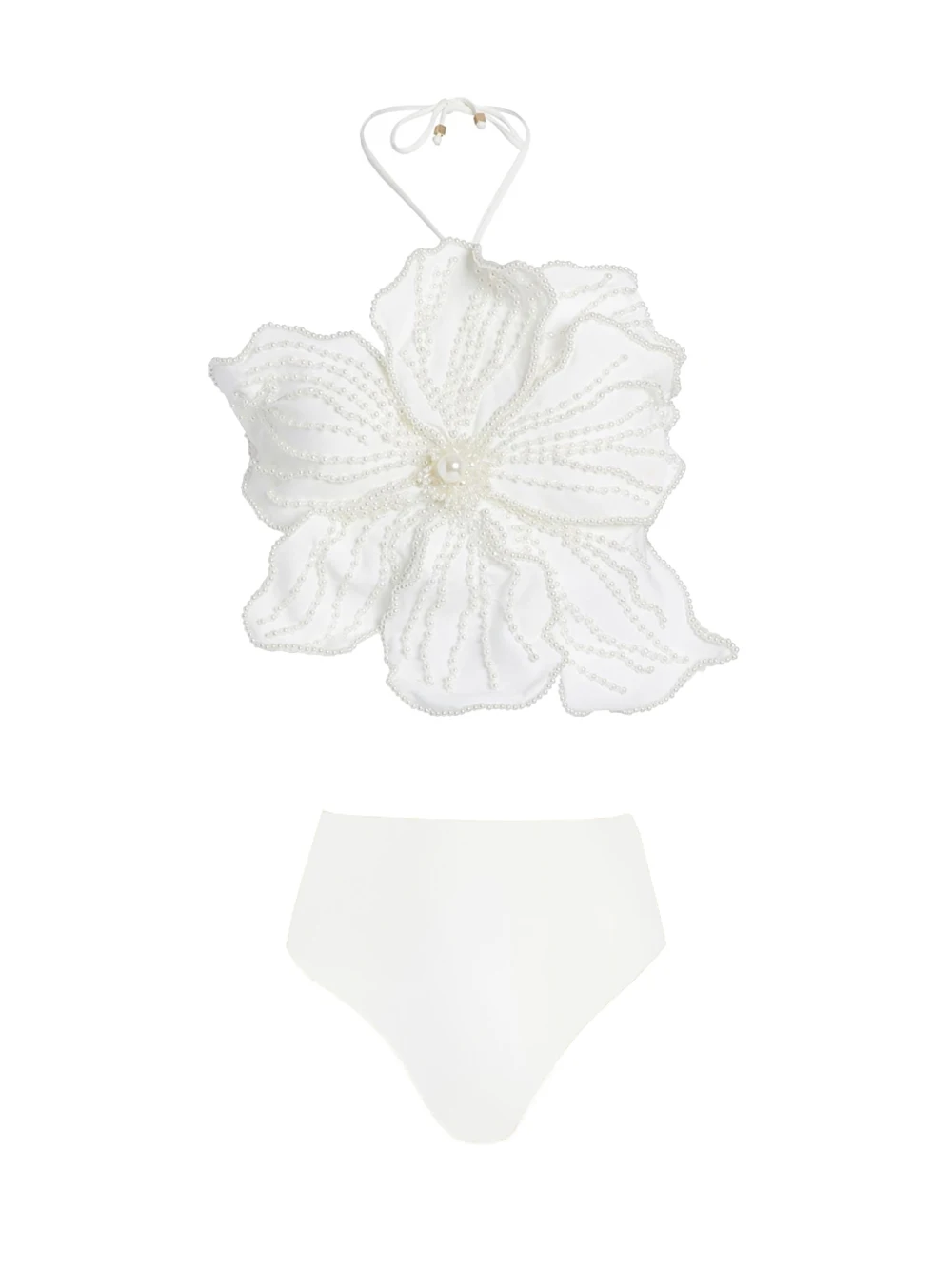 Ensemble de bikini en maille en forme de fleur de style conflicNeck, pantalon de natation assressenti, vêtements de plage d'été, maillots de bain de luxe, nouveau