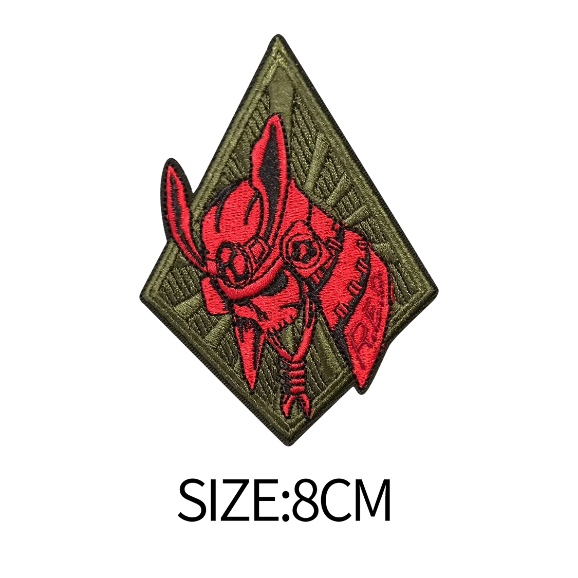 Red Japanese Samurai Skull Embroidered Patches for Clothing Quadrilateral Handsome Soldier Iron on Patches Military Sewing DIY