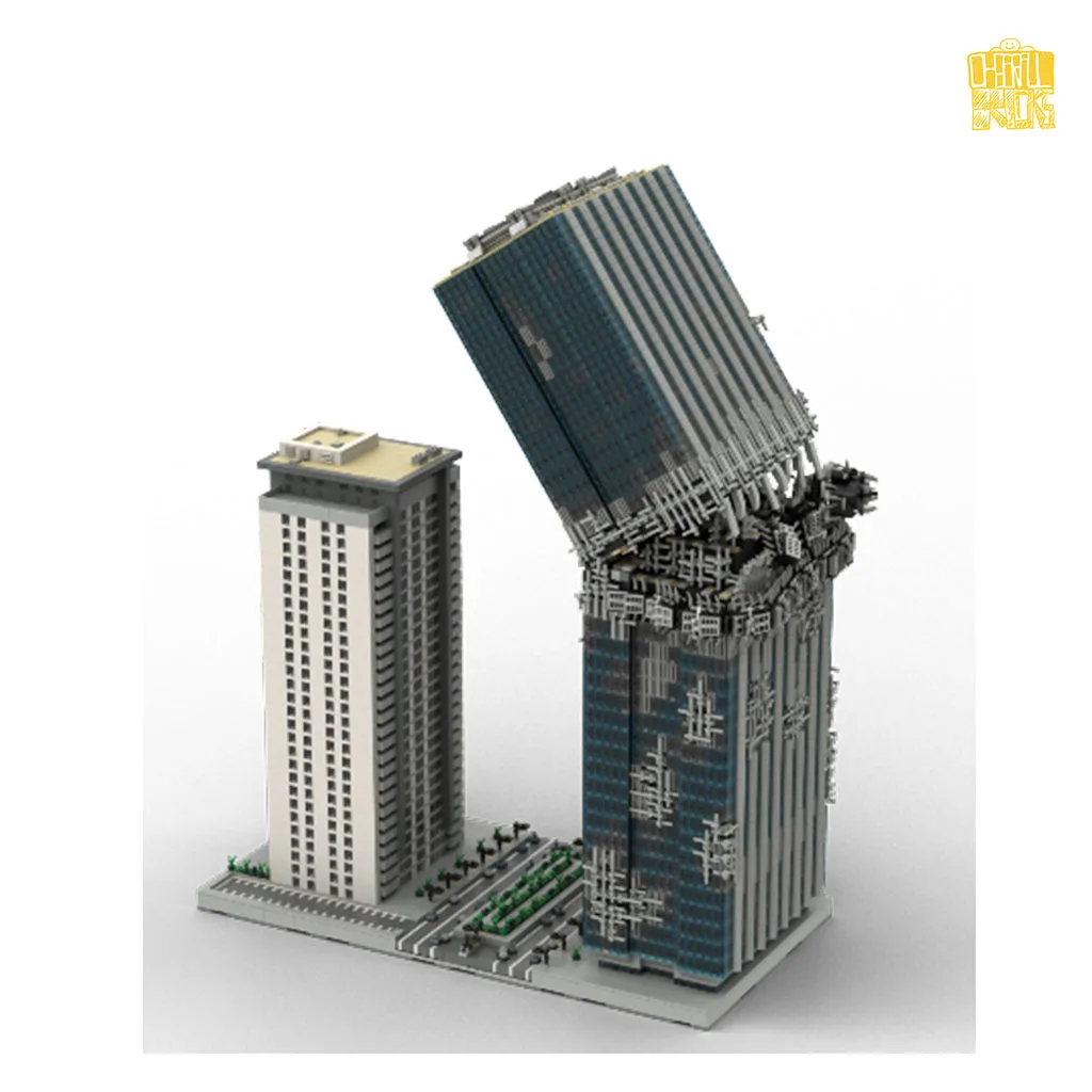 MOC-163838 Skyscraper Collapse REFURBISHED Architecture Model With PDF Drawings Building Blocks Bricks Birthday Christmas Gifts