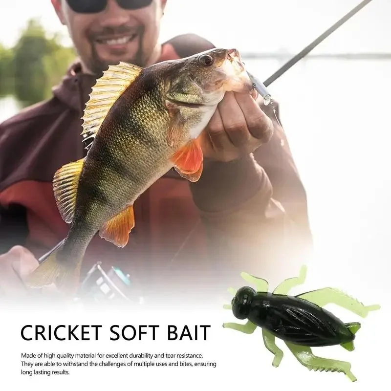 Mini Artificial Soft Cricket Fishing Lure Insect Simulation Bait Ocean Swing Device Silicone Fishing Swing Device Accessories