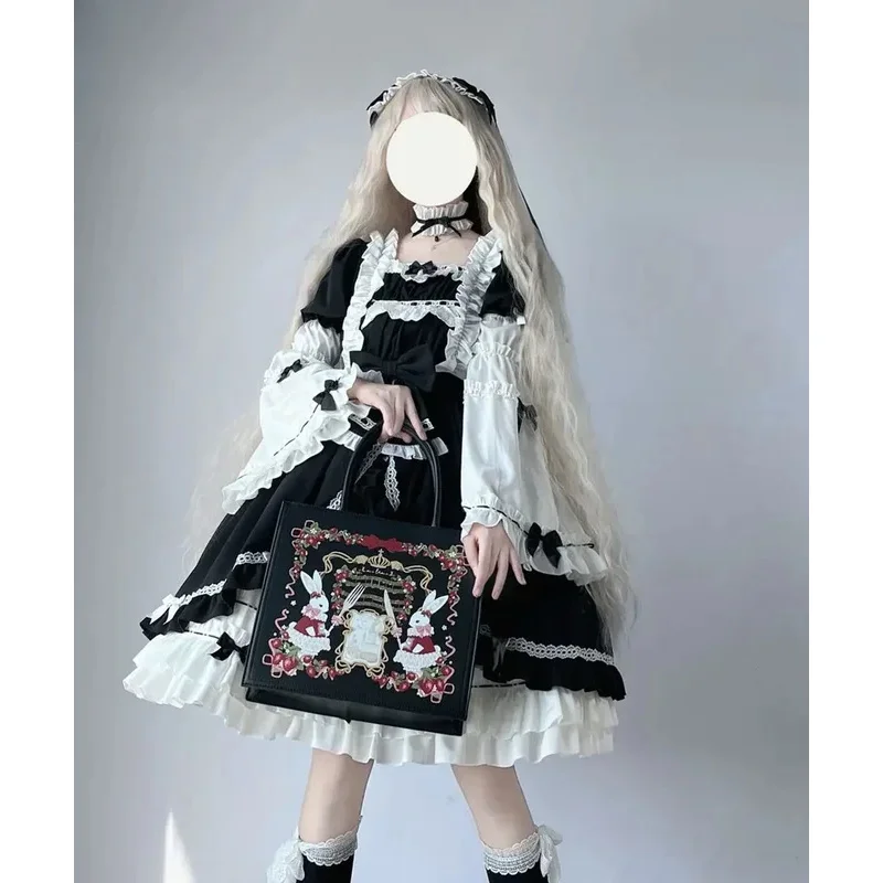 MN1 プラスサイズ 4XL 140 キロ秋ロリータドレス女性のための取り外し可能なスリーブヴィンテージ甘い蝶パーティーイブニングホリデー Vestid9 * Jy