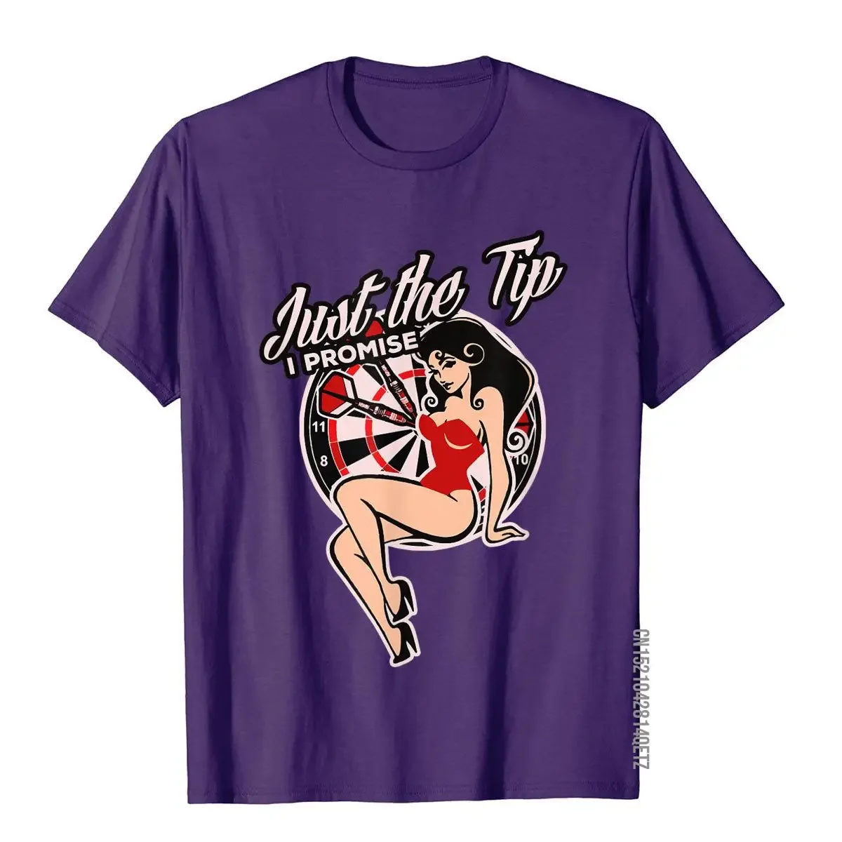 Darts Funny Just The Tip I Promise Sexy Pinup Girl Shirt Men Graphic Cosie Tops Shirts Cotton T Shirts Printing