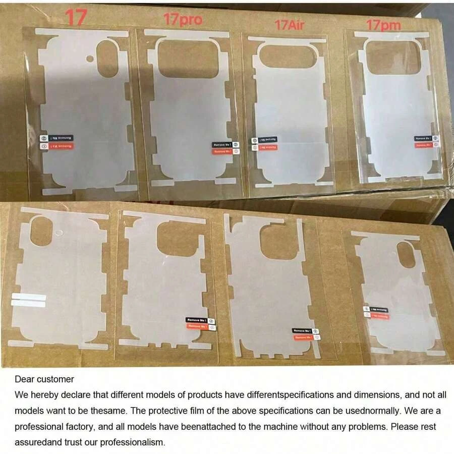 Back+Frame Hydrogel Film For iPhone 17 17Air 18 Pro Max Clear Full Protection Border Side Back Protector Soft Films Not Glass