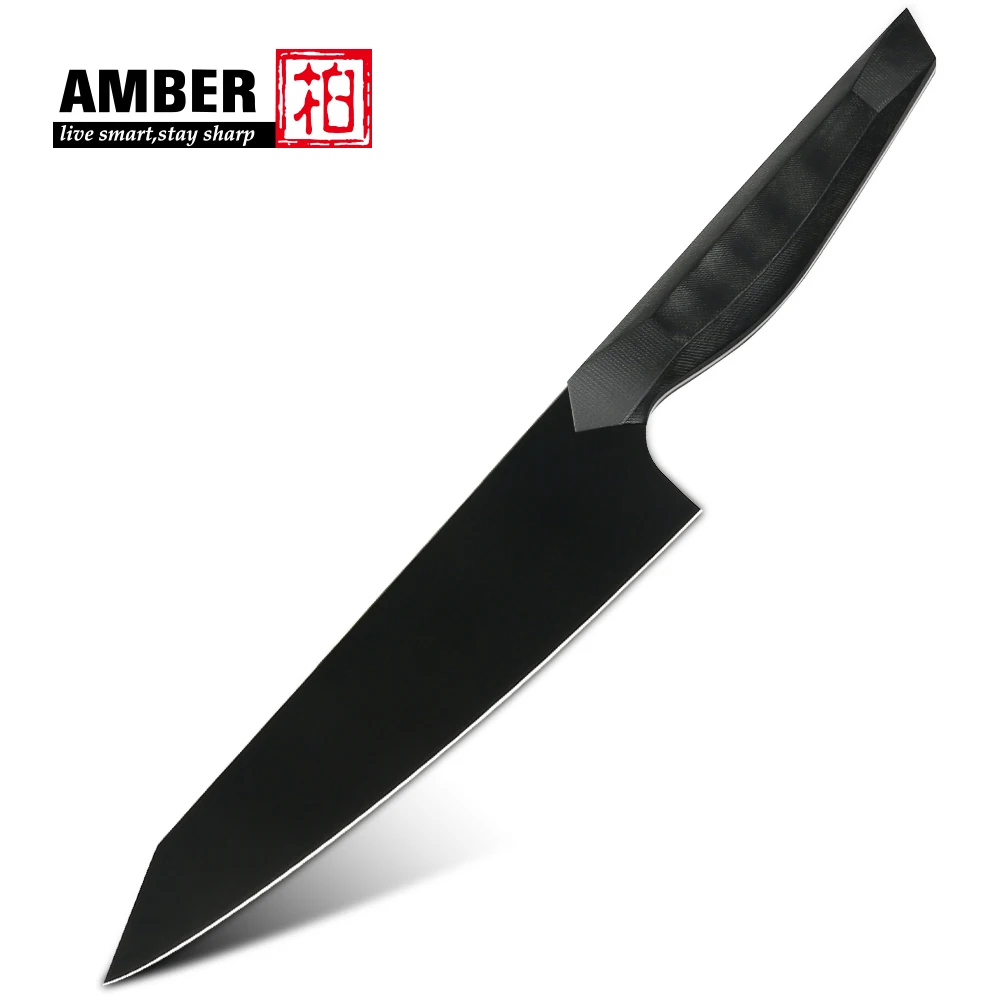 High Carbon Steel 7Cr17MoV Black Titanium Plated Japanese Kiritsuke knife With Glass Fiber Handle For Kitchen Vegetable Cutter