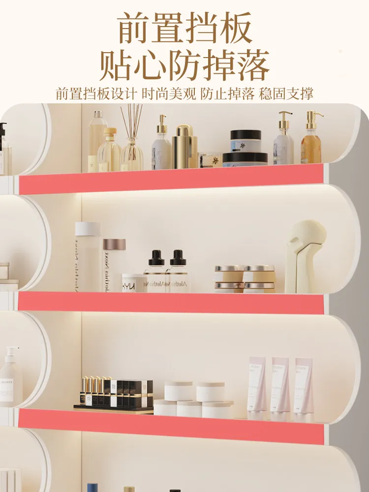 White Cosmetics Display Cabinet Products Nail Art Cabinet Beauty Salon Accessories Display Skin Care Products Multi-layer Shelve