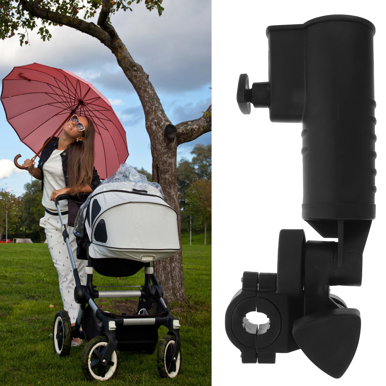 

Golf Trolley Umbrella Holder Adjustable Angle Practical Umbrella Clip For 3- Golf Push Cart Clamp