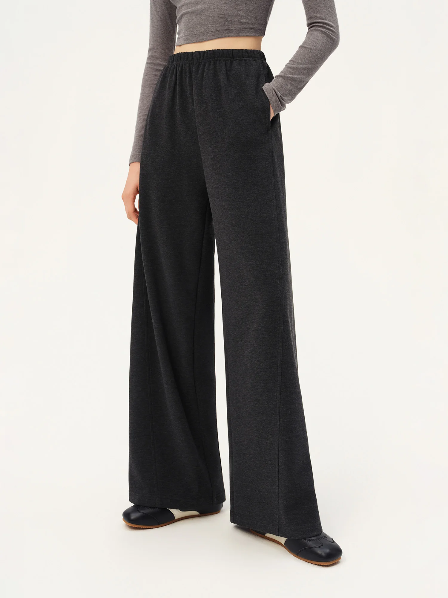 ZIQIAO 2026 Herbst Damen Lässige, bequeme Wollstrickhose mit hoher Taille und Diagonalschnitt – Schicke Freizeithose für den Alltag – Detail 28