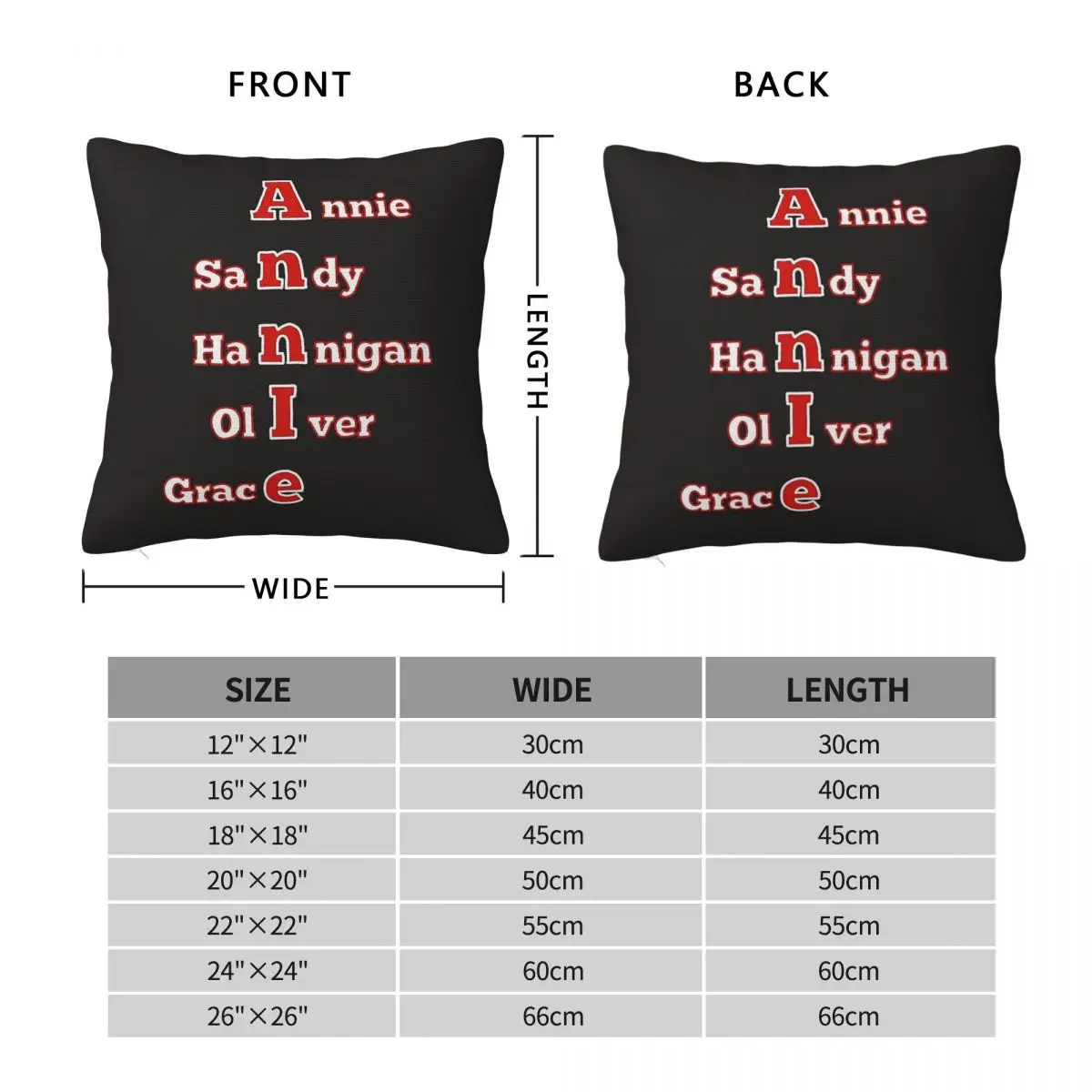 Annie Sandy Hannigan Oliver Grace Square Pillowcase Polyester Linen Velvet Printed Zip Decor Bed Cushion Cover 45x45