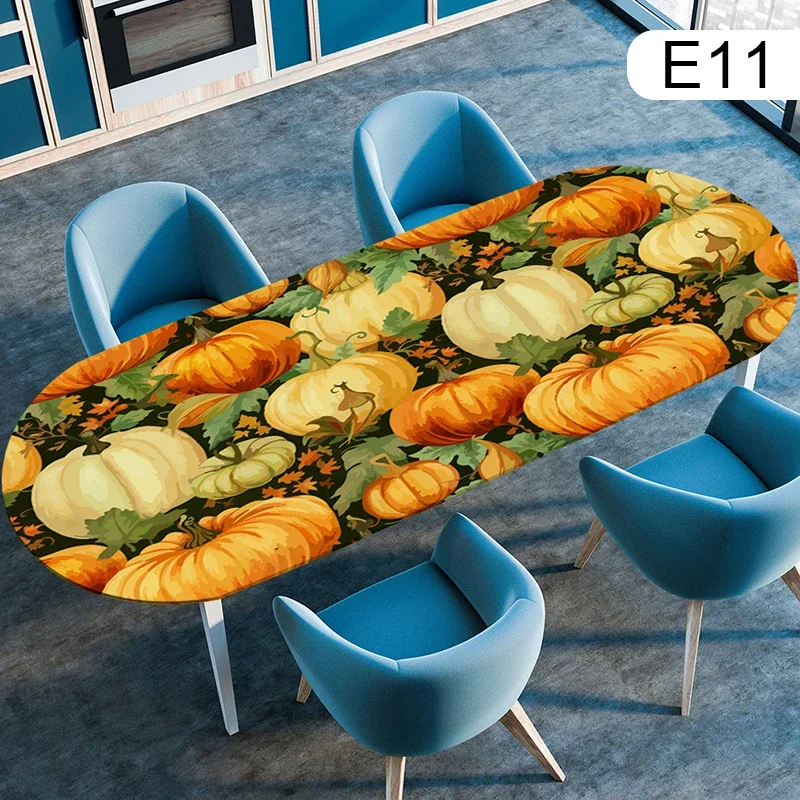 Cubierta elástica ovalada para mesa centro, mantel rústico con estampado flores, impermeable, a prueba de aceite