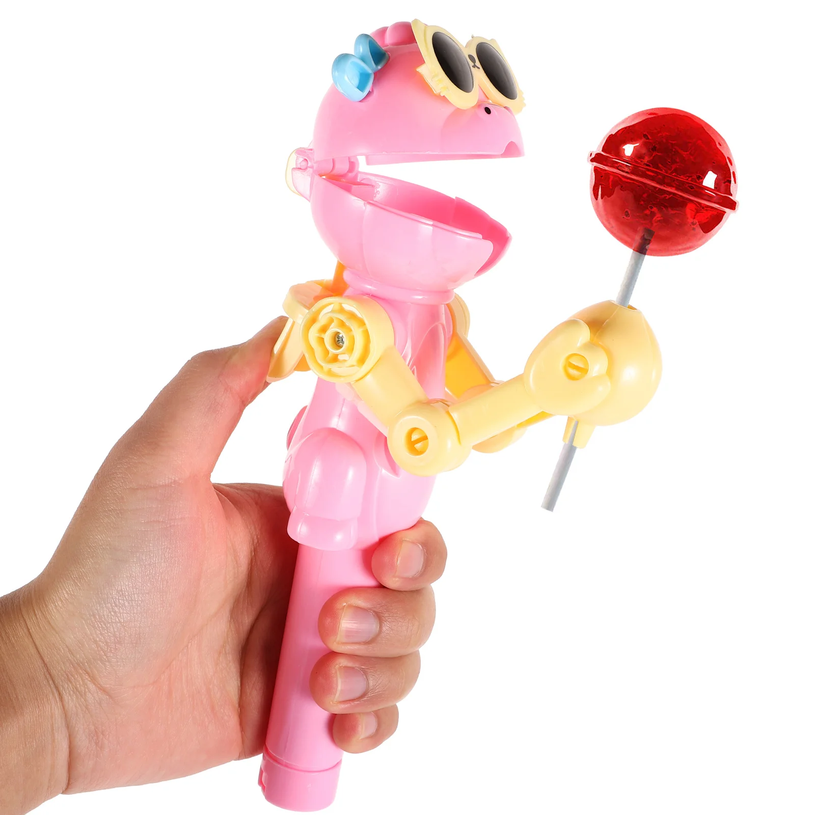 2 個の恐竜ロリポップロボットインタラクティブホルダー子供向け可動キャンディーケース共有楽しいソーシャルメディアセンセーション恐竜ロボット