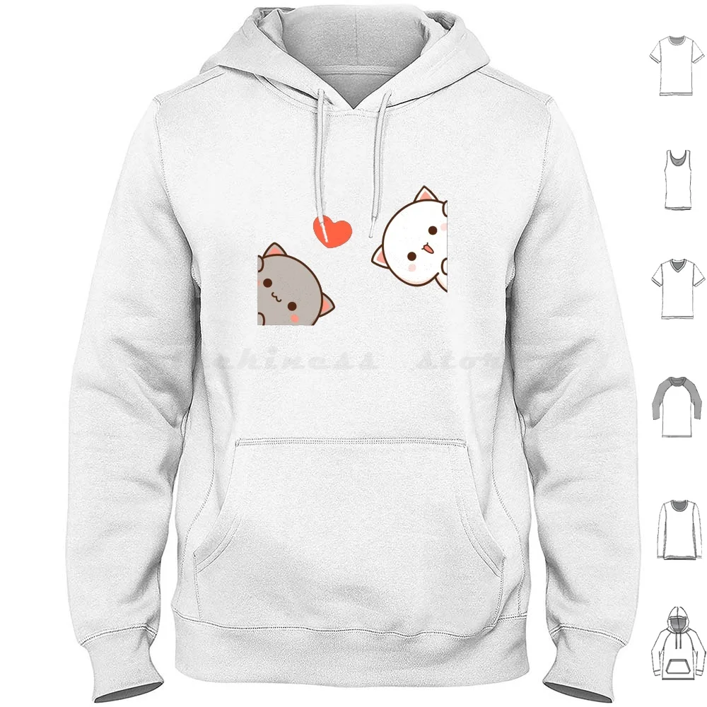 Cute Mochi Peach Cat Hoodie Cotton Long Sleeve Cute Milk Mocha Teddy Bears Cute Bears Mochi Mochi Peach Cat Mochi