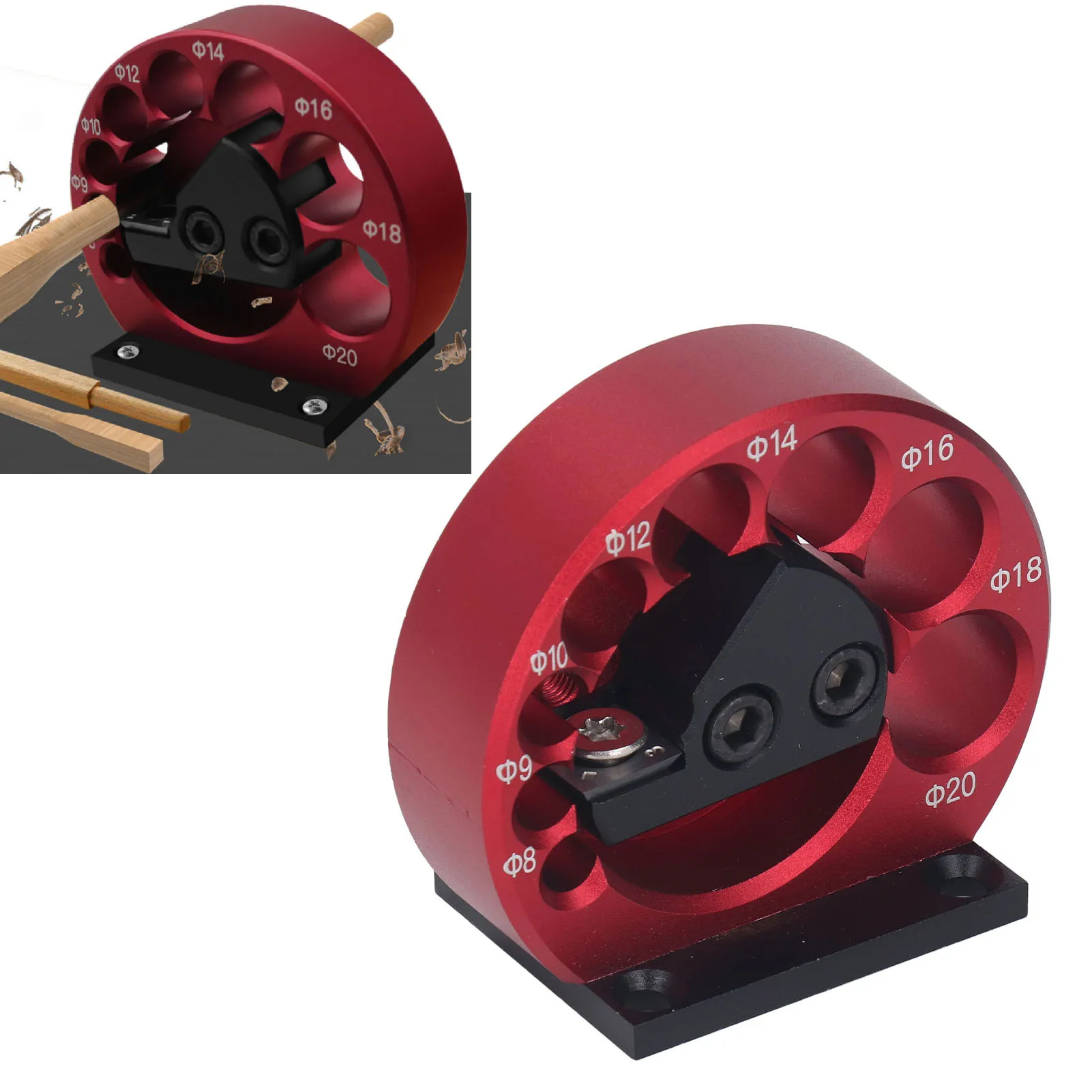 8 to 20mm Dowel Maker Round High Accuracy Aluminum Alloy Body Cemented Carbide Blade Dowel Cutter Plate for Woodworking