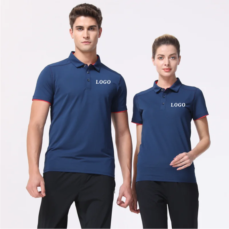 Customized logo for summer breathable shirts Casual short sleeved embroidery Quick drying top diy Men\'s casual POLO shirt print