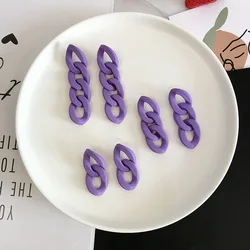 Purple Color Chain Acrylic Long Dangle Earring for Women Rubber Paint Geometric Jewelry Accessory Wholesale Christmas Gift Girl