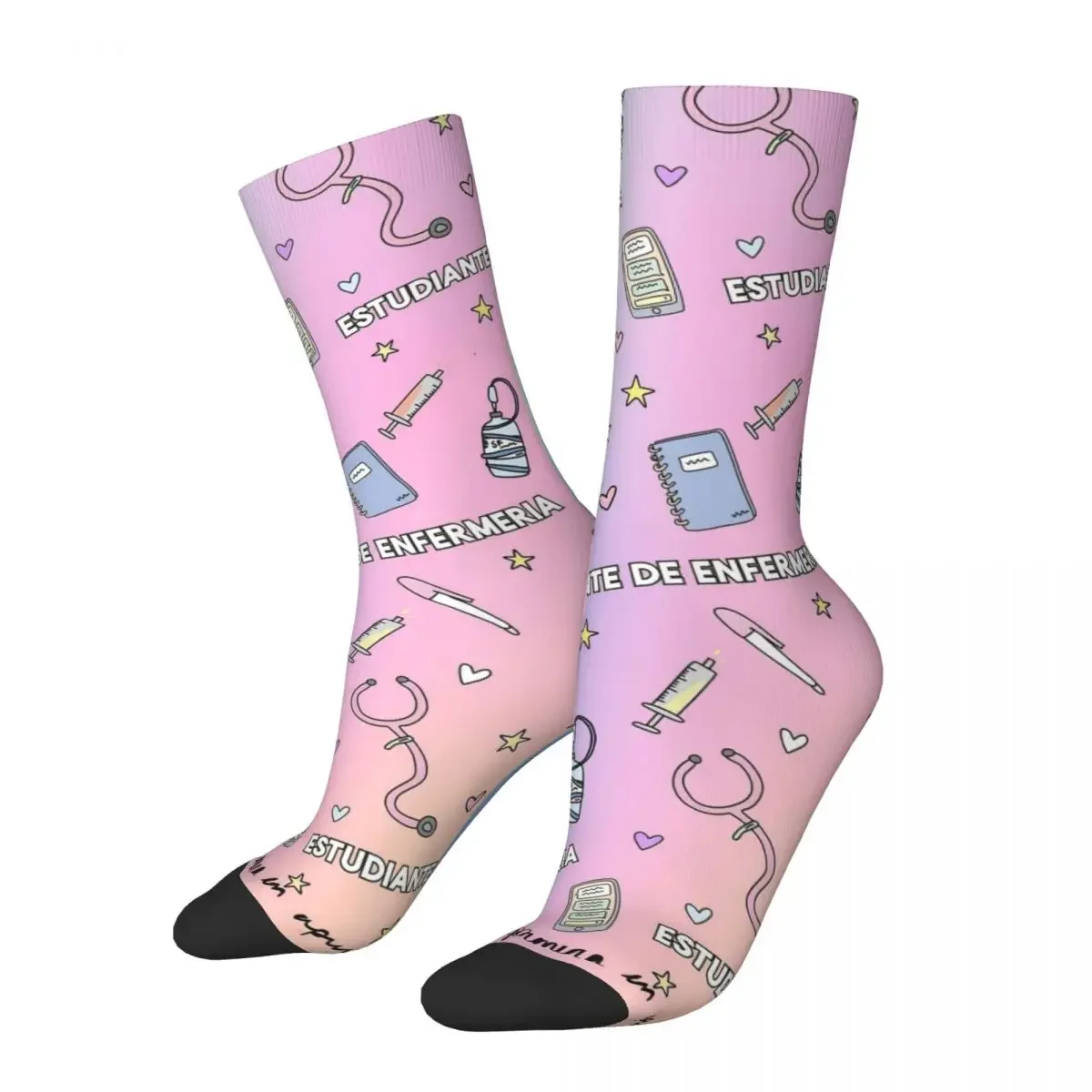 

Happy Funny Male Men Socks Harajuku Enfermera En Apuros Sock Nurse High Quality Women's Socks Spring Summer Autumn Winter