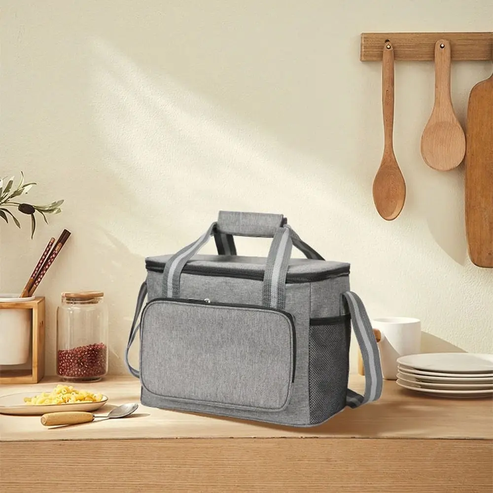 

Leak-proof 15L Thermal Lunch Bag Handheld Thickened Insulated Cooler Bag Foldable Oxford Cloth Food Storage Bag Picnics