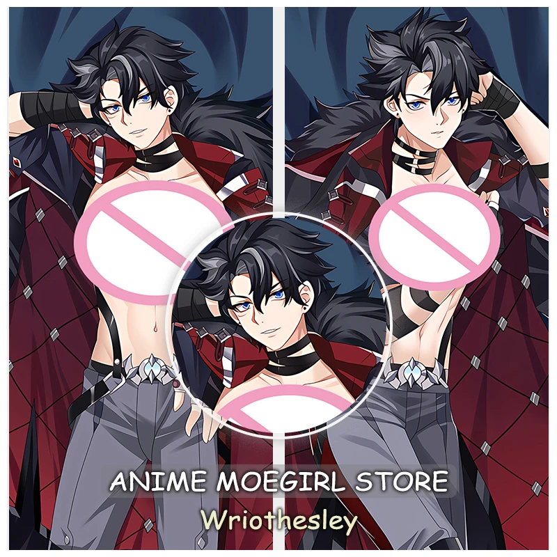 Genshin Wriothesley Throw Cushion Cover Double-Sided Printed Otaku Dakimakura Pillow Covers for Bed Decoration Drop Shipping