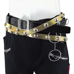 Handmade Dress Up Michael Jackson PUNK BAD Tour Performance Metal Rivet Leather Golden & Black Belts
