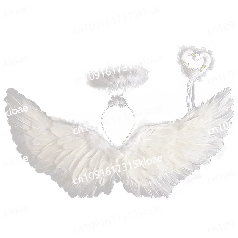 Children Adult Angel Feather Wings Prop Stage, Halloween