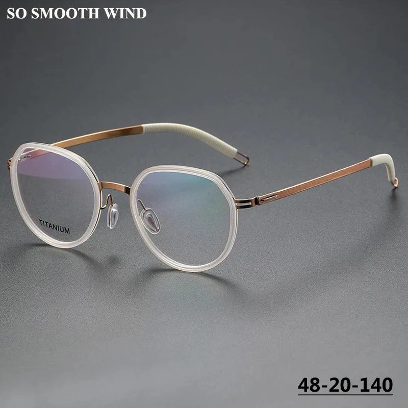 

Nordic Style Round Screwless Eyeglasses Frame Ultralight Men Women Titanium Spectacles Elastic Glasses Fashion Eyewear No Pinch