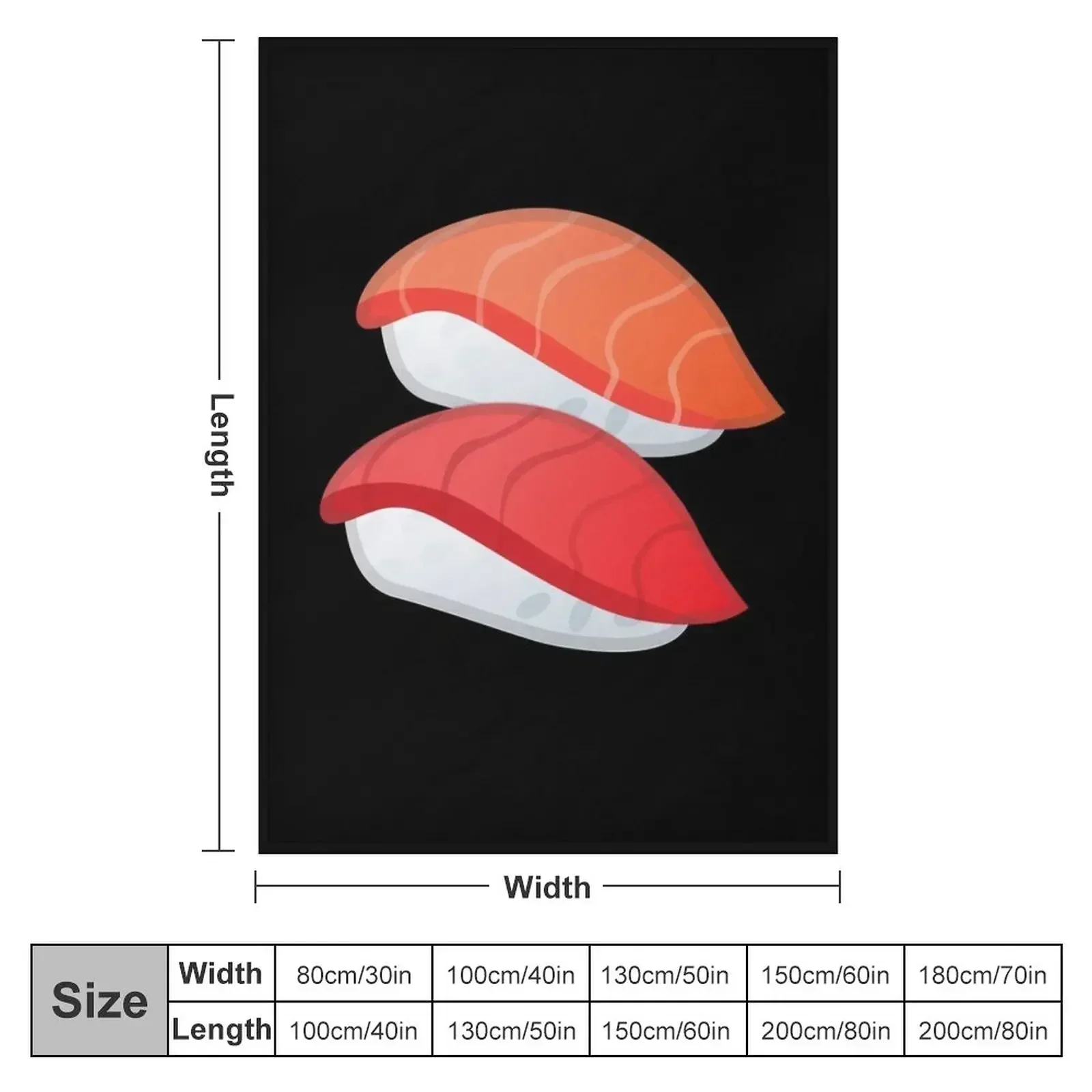Sushi Sashimi Seafood Gift forSushi Lovers Throw Blanket Soft Furrys Winter beds Stuffeds Blankets