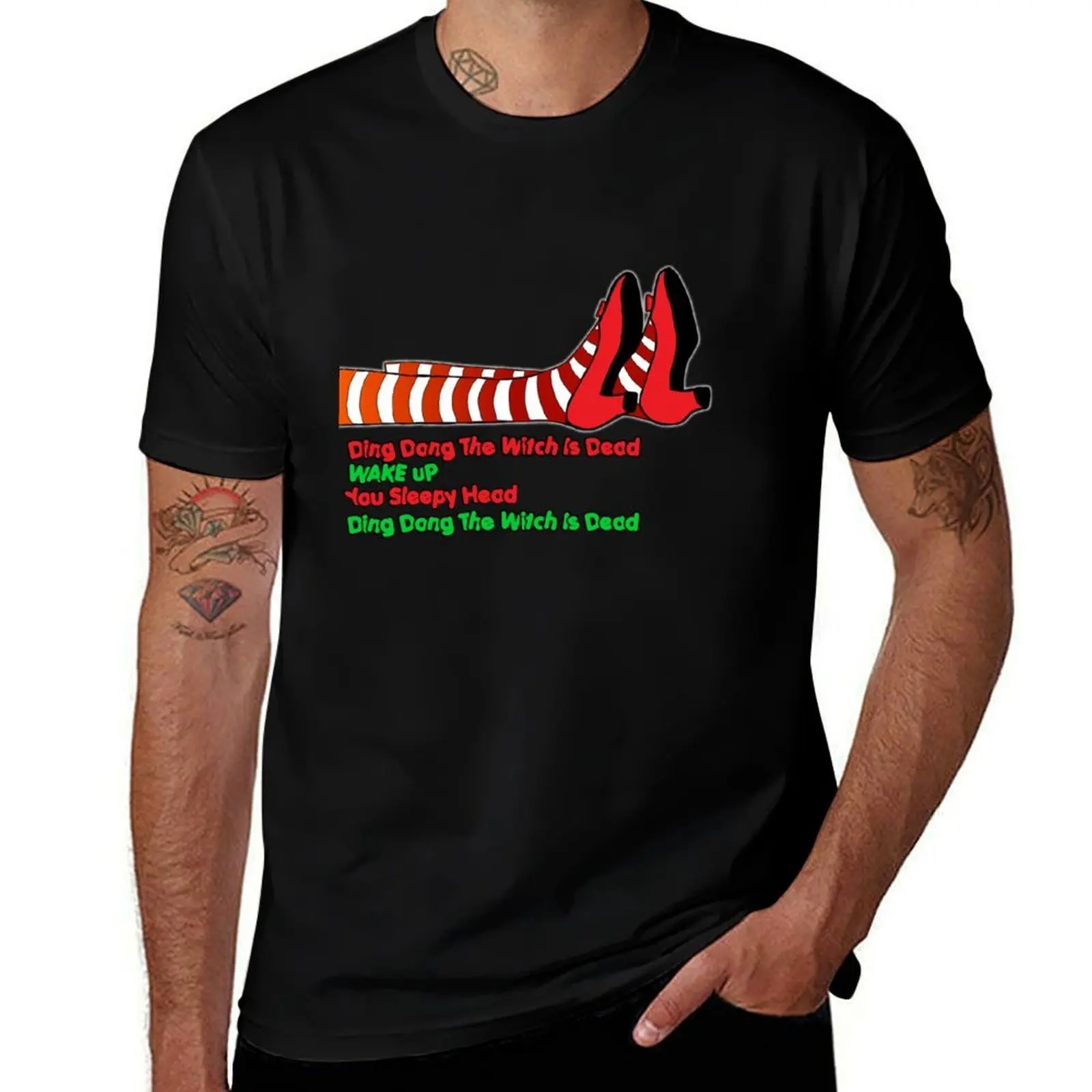 Ding Dong Wicked Witch T-Shirt Casual Loose Short Sleeve Tee for Men