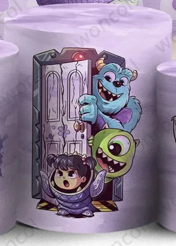 Monsters, Inc. Boo Latar Belakang Bulat Latar Belakang Ulang Tahun Anak Perempuan Monsters, Inc. Mike Wazowski James P. Sullivan Boo Properti Penutup Silinder