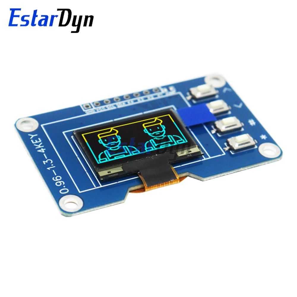 شاشة OLED مقاس 0.96 بوصة مع وحدة لوحة مفاتيح 4x4، SSD1315 128x64 Arduino متوافقة مع مشاريع DIY وRaspberry Pi