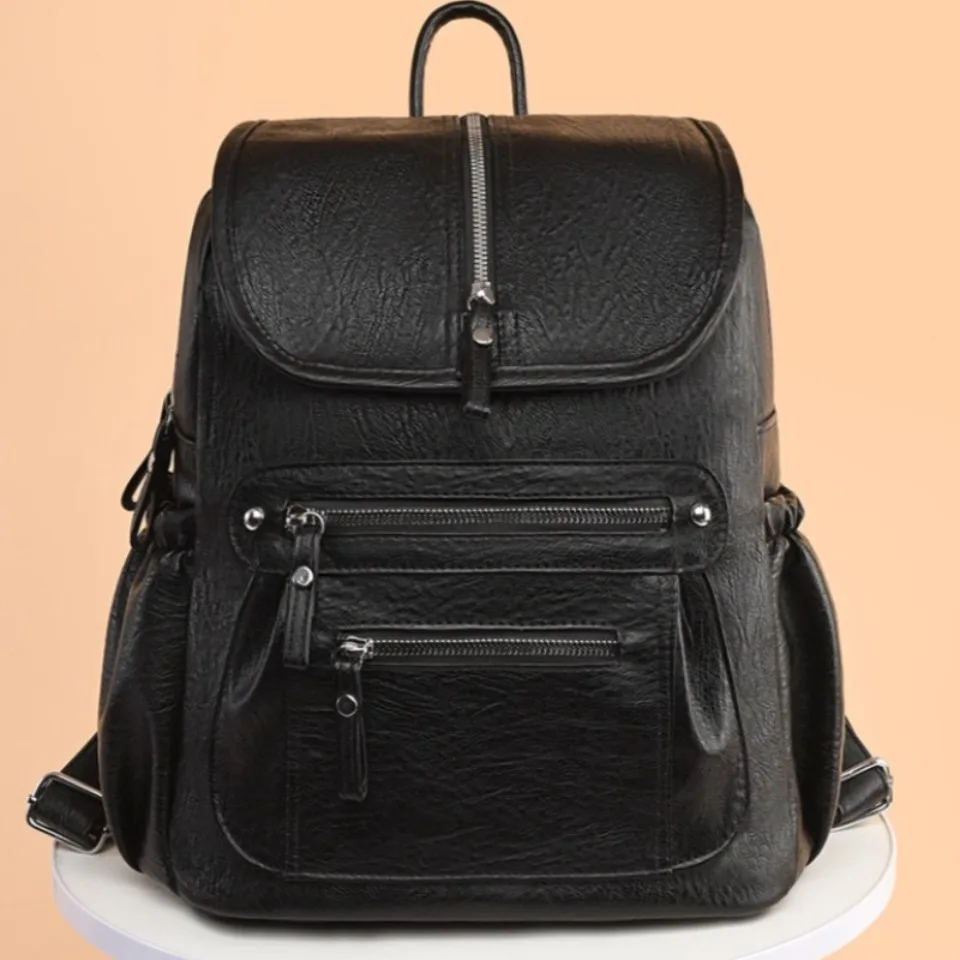 

Ladies Bookbag Rucksack Women Large Capacity Backpack Purses High Quality PU Leather Female Vintage School Bags Travel Bagpack