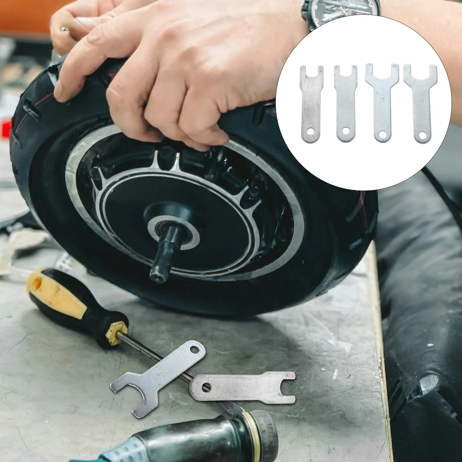 

4pcs Pneumatic Angle Grinder Wrench Universal Adjustable Air Die Tool For Automotive Repair Metal Surface Treatment Quick