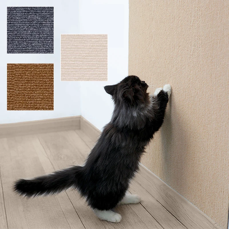 Cat Scratching Mat Self-Adhesive Carpet Trimmable Floor Mat Anti Cat Scratch Climbing Blanket Home Sofa Furniture Protection