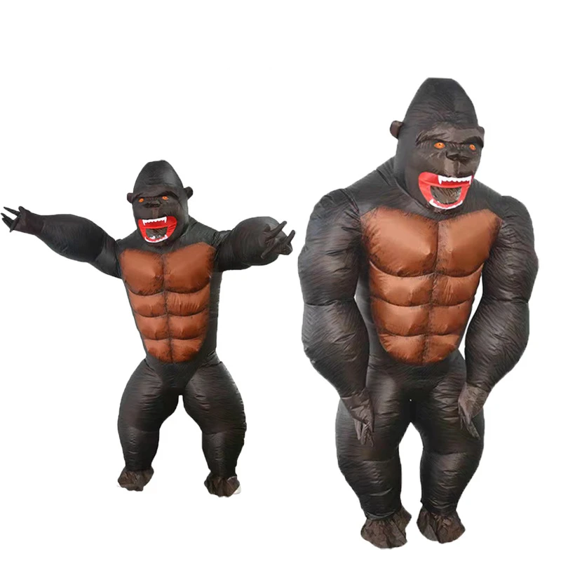 

Adult's Hilarious Gorilla Inflatable Costume Kong Inflatable Cosplay Costume Halloween Carnival Funny Party Suit Kids Men Women