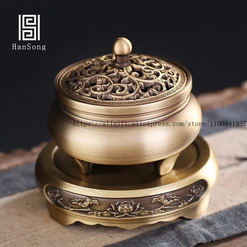 

Incense Burner Brass Household Indoor Agarwood Incense Burner Sandalwood Pan Incense Tea Ceremony Creative Ornament
