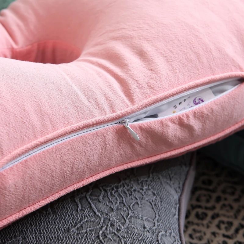 حماية الأذن لكبار السن بفتحة واحدة من قش القمح، غطاء وسادة من القطن المغسول بلون نقي، مساعد على النوم، لا ضغط على الأذن #2