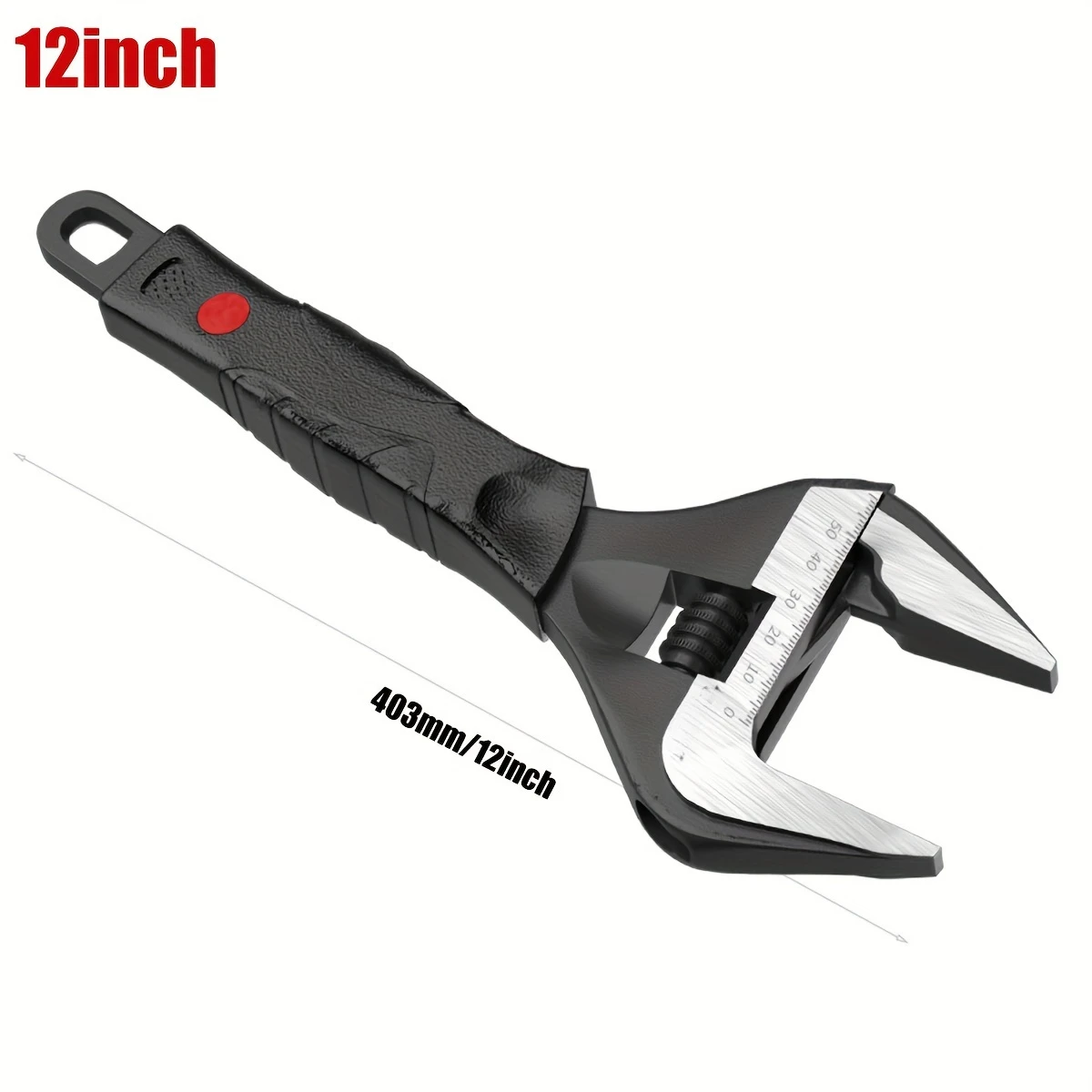 Wide Mouth Adjustable Wrench Set, 6-Inch & 12-Inch Wrenches, Plumbing Wrench with Soft Grip,Metric, Cr-V Steel