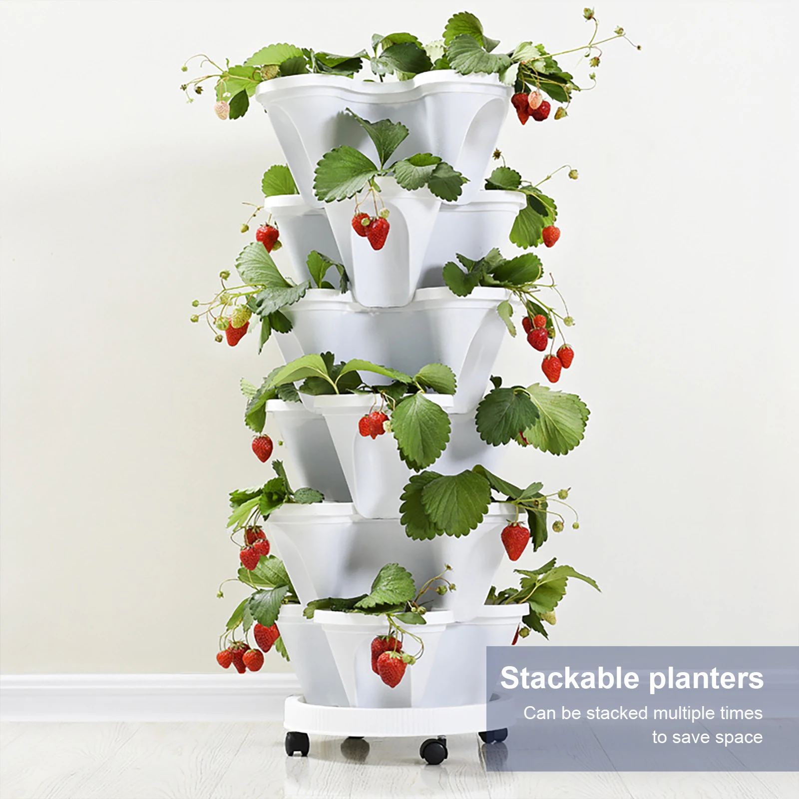1 Tier Stackable Vertical Planter, Gardening Planting Pots for Indoor/Outdoor