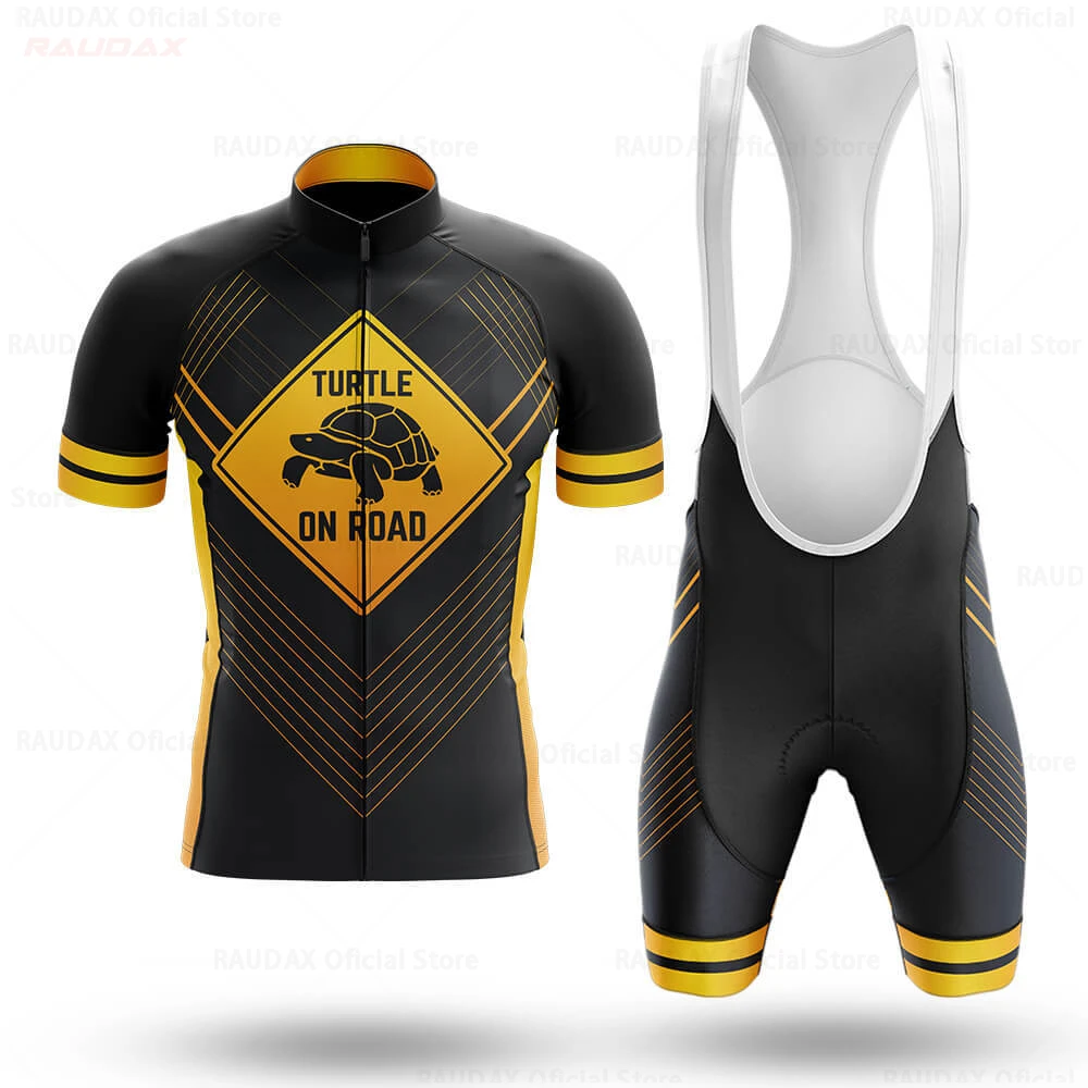 2023 Turtle Cycling Jersey Set Mens Cartoon Anime Clothing Road Bike Suit Mountain Bicycle Shirt Bib Shorts MTB Ropa Maillot