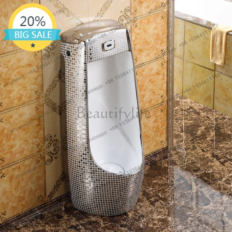 

D30 silver urinal floor-to-ceiling men's induction urinal