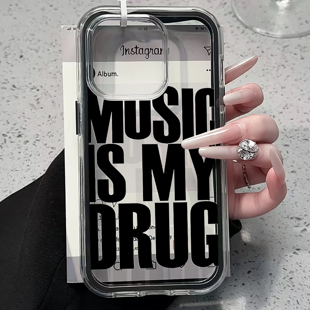 MUSIC IS MY DRUG Candy Phone Case For Samsung Galaxy S26 Ultra S25 S24 edge s22 s23 Plus FE A57 A36 A54 A55 A16 A35 A37 5G Cover