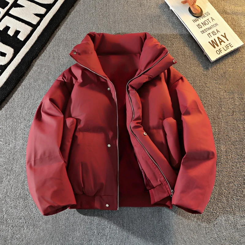 

Зимняя утепленная хлопковая куртка для подростков с высоким воротником, повседневная, теплая, с термоэффектом, верхняя одежда