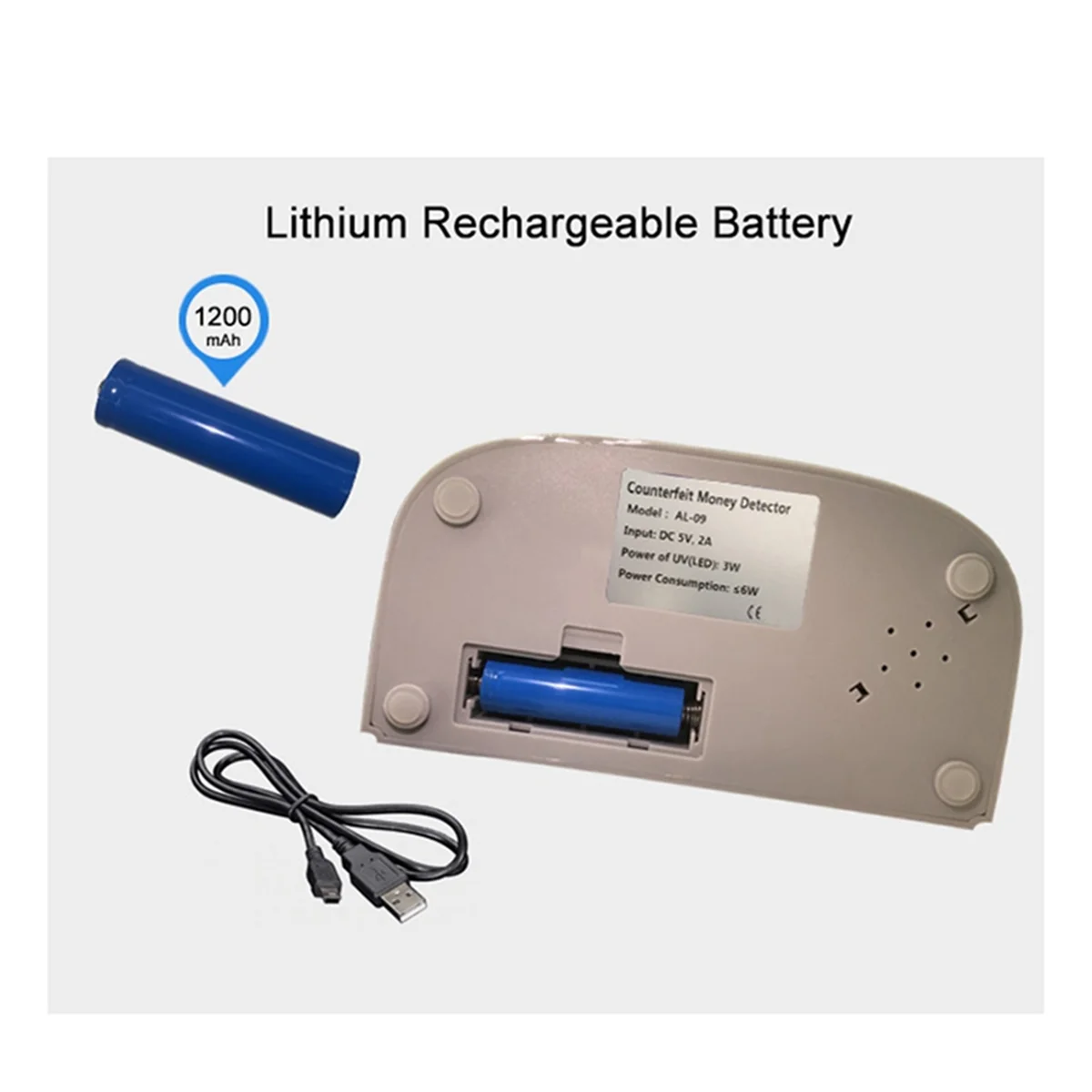 

2025+Portable Desktop Cash Detector with Battery High-Efficiency Light Money Detector for Quick Verification