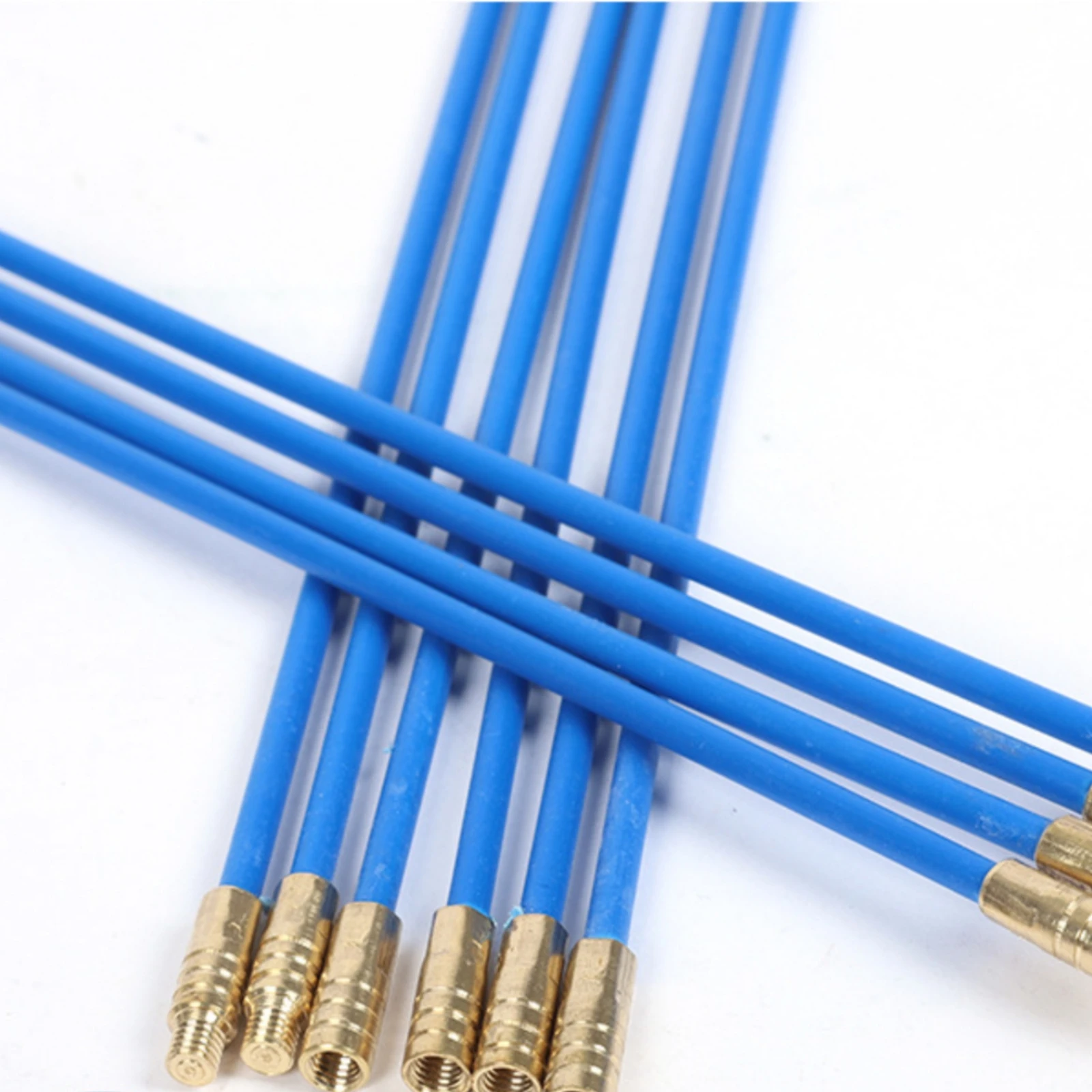 10 Pieces Fiberglass Wire Pulling Rods Wear-Resistant Wire Pulling Rods Wire-Pulling Tape Kit Low Friction Portable