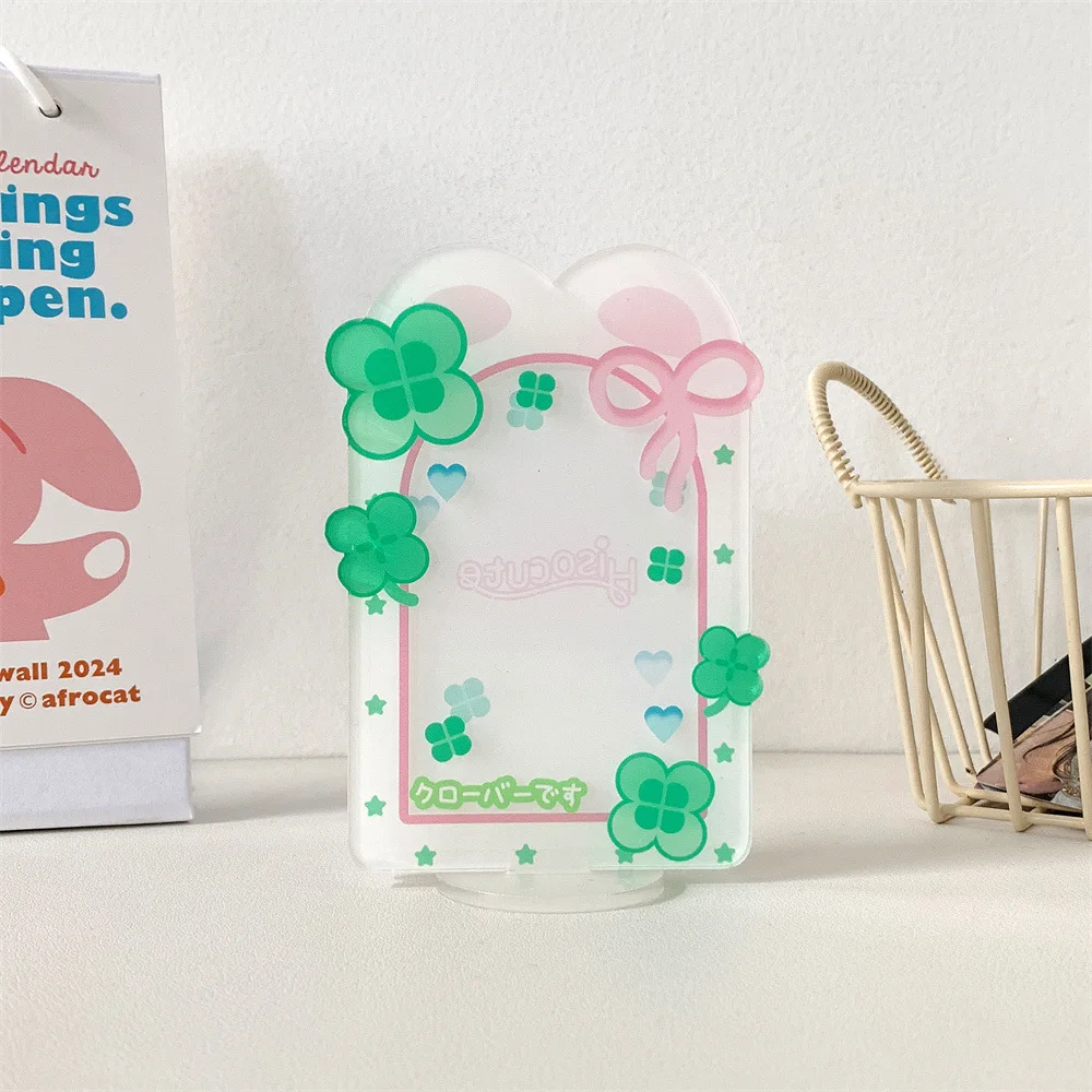 حامل بطاقات الصور البرسيم الملونة الكورية الاكريليك 3 بوصة Kpop المعبود بطاقة الصور جامع إطار الصورة بطاقة واقية مكتب الديكور