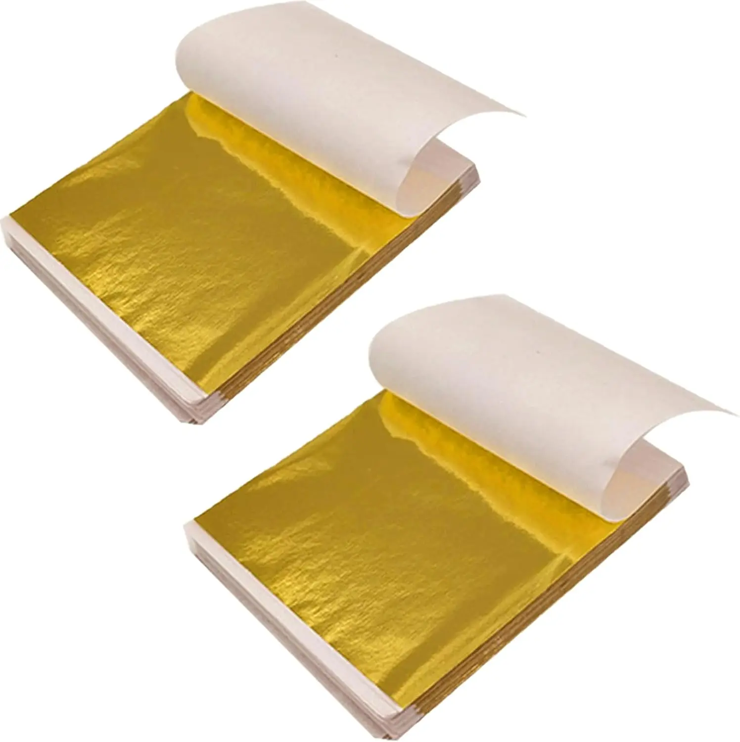 100 hojas de hojas doradas, hojas de lámina dorada para manualidades doradas, marcos de fotos DIY, paredes, decoración interior y multiartística