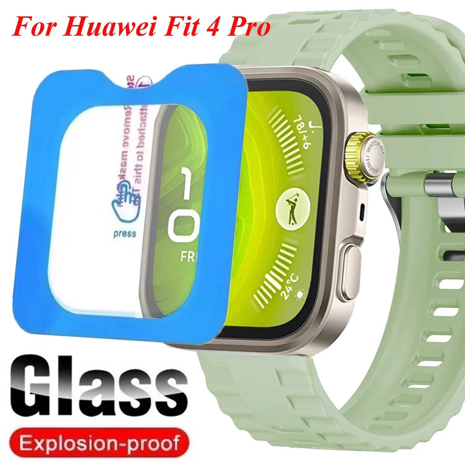 One-Click Easy Tempered Glass For Huawei Watch Fit 4 Pro Screen Protector Film For Huawei Fit 4 Pro Anti-Scratch Protective Film