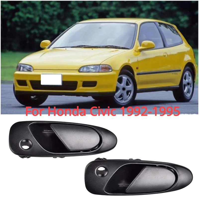 Car Exterior Outside Door Handle Front Rear Pair Set for 1992-1995 Honda Civic / 1993-1997 Del Sol