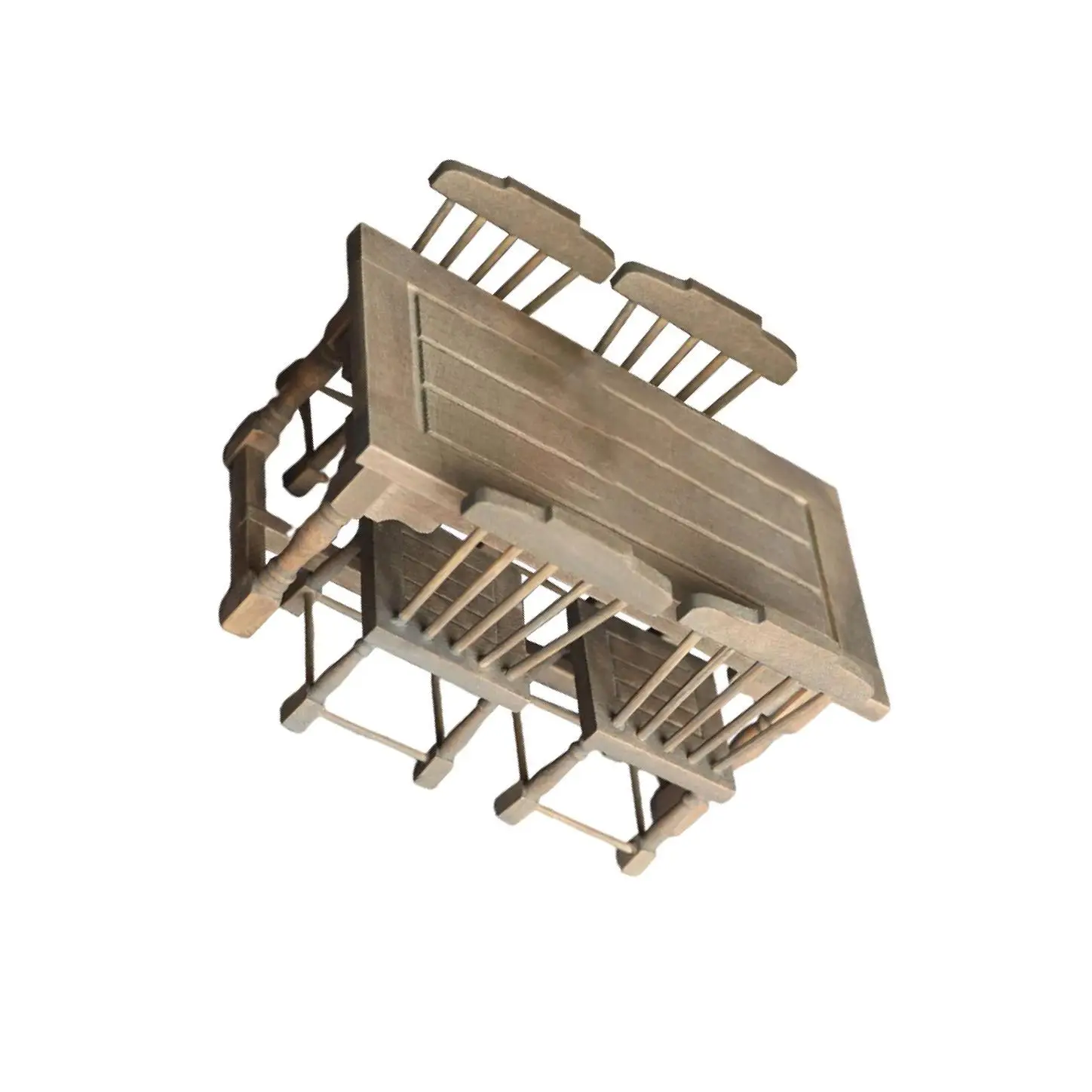 5개입 나무 1/12 인형의 집 식탁 의자 가구 모델 DIY 취미 장난감