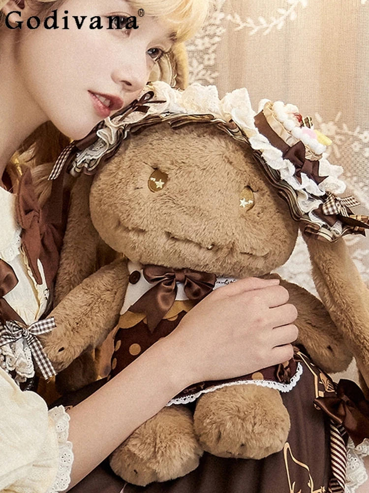 

Japanese Original Sweetheart Chocolate Lolita Plush Bunny Crossbody Bag Cartoon Cute Girl Doll Style Handbag for Women