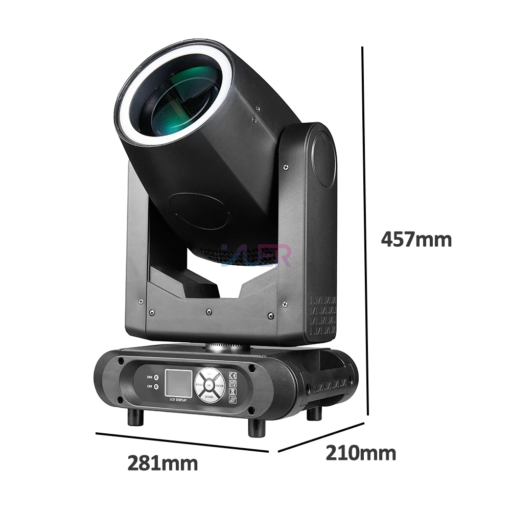 300W LED Beam Moving Head Light With Light Strip 14Gobo&Color DJ Light Stage Light DMX For Wedding Disco Party Music Bar